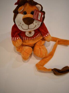 Kids Plush Lion Backpack Safety Harness Leash Toddler Walking Soft Backpack